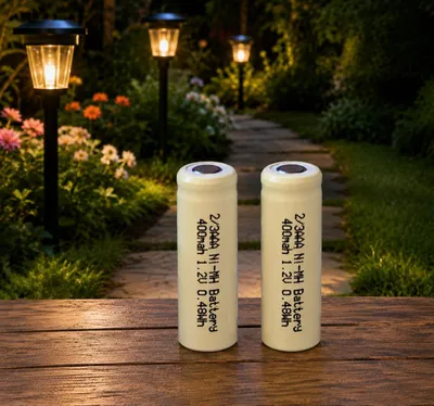 Produktbild von 2 Stück LogiCell 2/3AAA NI-MH-Akku 400mAh, 1,2V Flat Top ohne Lötfahne, Solar Batterie für Solarprodukte Solarlampen LED Gartenleuchte Wiederaufladbar
