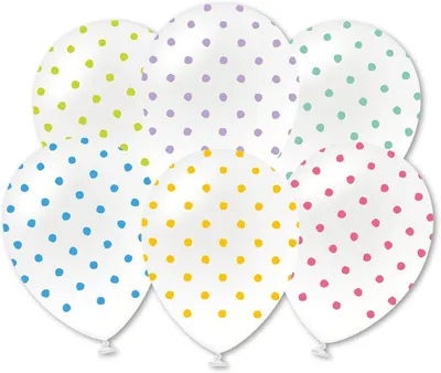 Obrázek produktu pro Latexové balónky s barevnými tečkami, průměr 30 cm, 10 kusů, vhodné pro dekoraci na oslavy