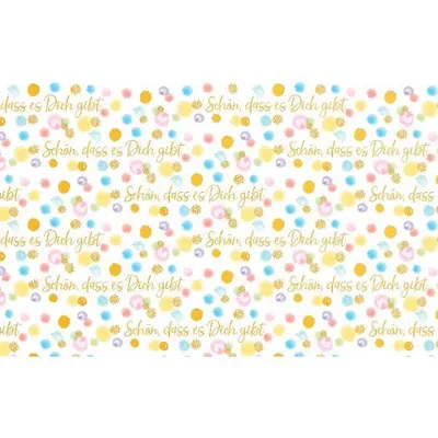 Produktbild von Geschenkpapier mit Metallicdruck - Röllchen -  70x150 cm