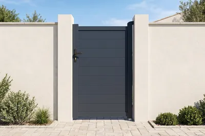 Produktbild von Gartentür aus aluminium 1m EIGER H.160cm grau