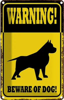 Produktbild von vianmo Blechschild 18x12 cm Warning  of dog