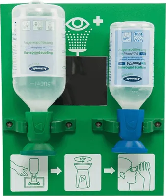 Image de Station de lavage oculaire Eye Care Double incl. 250ml bleu + 500ml vert