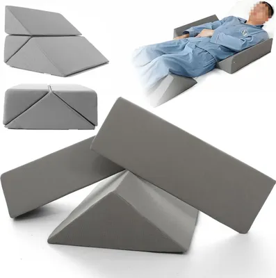 Image de Lot de 3 coussins orthopédiques triangulaires, Linomag®, multifonctionnels, pour soulager les douleurs dorsales, prévenir les escarres, après une opération, surélever les genoux p