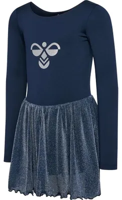 Image de Hummel Hmljr Glitter Tights Gymsuit L/S - bleu marine, taille : 104