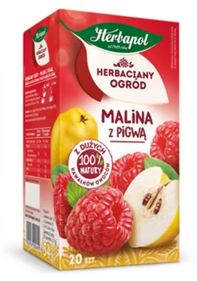 Image de Herbapol Framboise Coing Thé 20 sachets de thé - Thé aux fruits avec mélange de tisanes