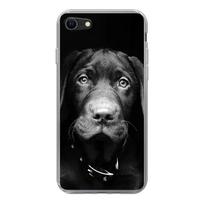 Produktbild von MuchoWow® Handyhülle Schutzhülle Hülle für iPhone SE 2022 Hund - Leicht - Schwarz Silikon Softcase Handy Hülle - Schutzhülle