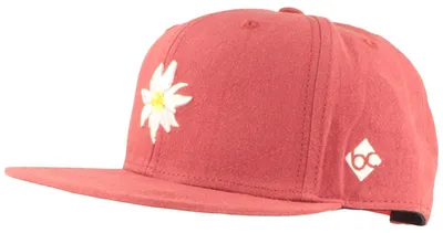 Bavarian Caps Snapback-Cap Edelweiss aus Leinen-Baumwoll Mix in rot