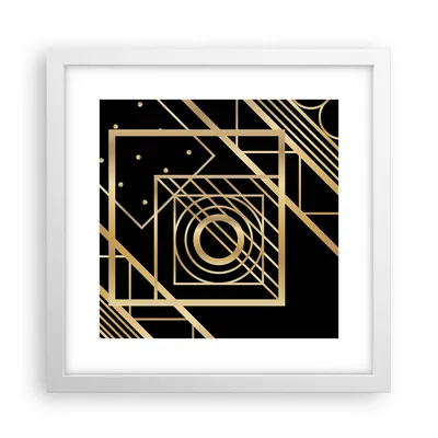 Produktbild von Gerahmtes Poster - Weißer Rahmen - Abstraktion Quadrat Gold - 30x30 cm - Wand Bild - Wanddeko - Wandbilder - Kunstposter - Wandposter - Bilderrahmen - Bilder - Kunstdruck - P2WAC30x30-4375