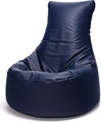 Produktbild von Ecopuf - Sitzsack Bean Bag aus Kunstleder 85 x 70 x 35 cm SEAT Dunkelblau E11
