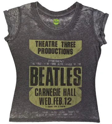 Obrázek produktu pro The Beatles Carnegie Hall Charcoal Grey L Dámské Tričko