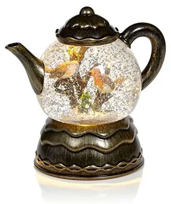 Teekanne Wasserspinner mit Rotkehlchen-Szene 18 cm