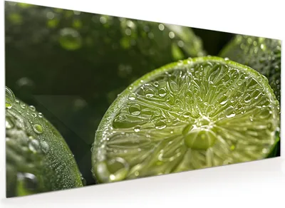 Produktbild von Küchenrückwand Spritzschutz Glas mit Motiv Frische Limetten 40 x 40 cm