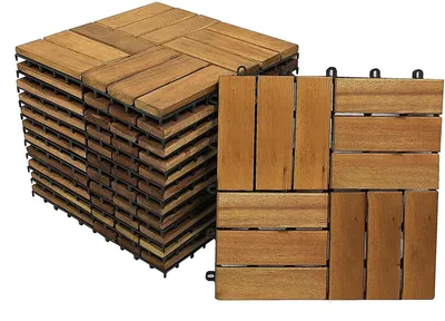 Produktbild von Holzfliesen Set 11 Stück = 1 m ² Akazie Modell 02