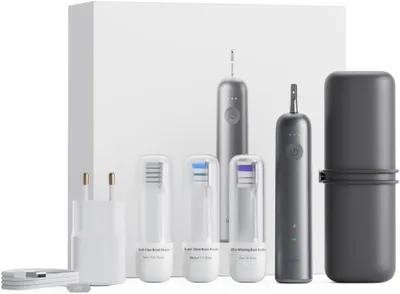 Produktbild von Elektrische Schallzahnbürste mit Oszillation & Vibration, 3 Bürstenköpfe, IPX7 wasserdicht, Reisezahnbürste in Aluminium Geschenkbox