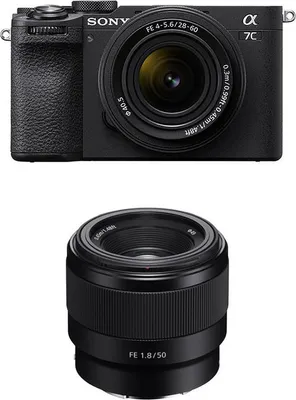 Zdjęcie produktu dla SONY ALPHA 7C II Czarny + obiektyw FE 28–60 mm f/4–5,6 + FE 50 mm f/1,8
