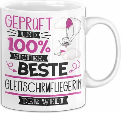 Produktbild von Gleitschirmfliegerin Geschenk Becher Tasse Gott Schuf Alle Menschen Gleich Nur Die Besten Durfeten Gleitschirmfliegerin Werden Geschenkidee Lustig (Weiß)