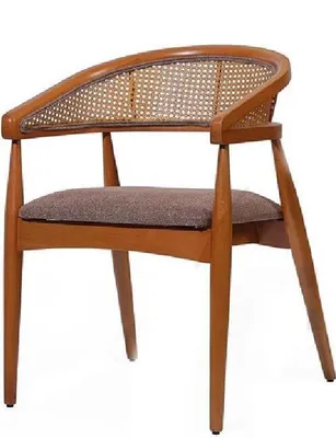 Productafbeelding van Brauner luxe stoel, houten frame, eetkamer, designstoelen, fauteuil met armleuningen