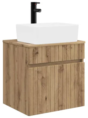 Image de vidaXL Meuble-lavabo mural en chêne Artisan 49 x 41 x 63 cm
