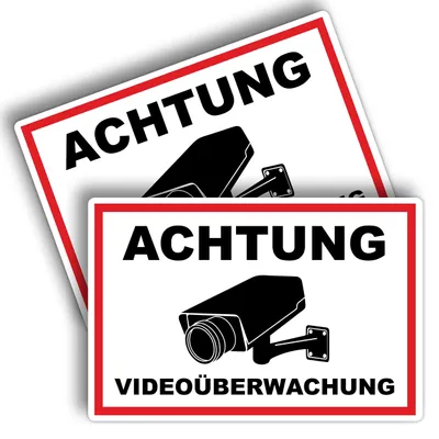 Warnschild Videobewachung 40x30 cm, 2 Stück, PVC-Hartschaum, UV-Schutz