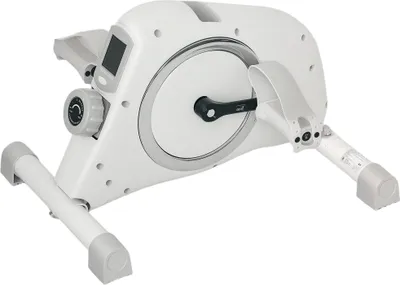 Produktbild von SPORTNOW Mini-Heimtrainer, Unter-dem-Schreibtisch-Fußpedale, Arm- und Beinübungen, 8 Widerstandsstufen, Stahl, Weiß