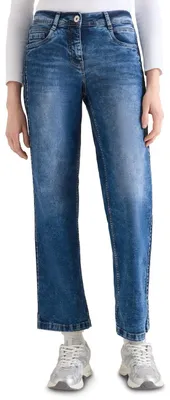 Imagen del producto de Pantalones vaqueros de corte amplio, color azul medio, talla 32