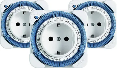Produktbild von Theben theben-timer 26-analoge Zeitschaltuhr, Steckdosen-Schaltuhr, 3er Pack