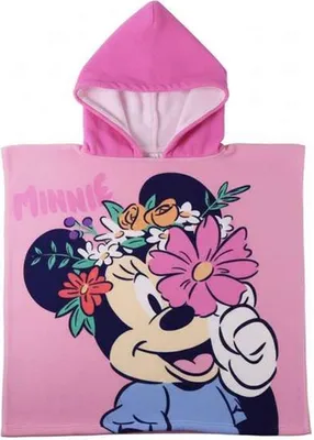 Image de Serviette éponge à capuche Minnie Mouse rose 55 x 77 cm