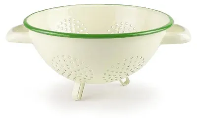 Produktbild von Emaille-Sieb 22cm mit grünem Rand