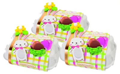 Produktbild von Günthart 3er Set Mini-Eierkartons mit bunten Pralineneiern