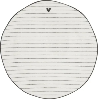 Produktbild von Kuchenteller HEART & STRIPES mit Streifen und Herz D. 19cm Bastion Collections