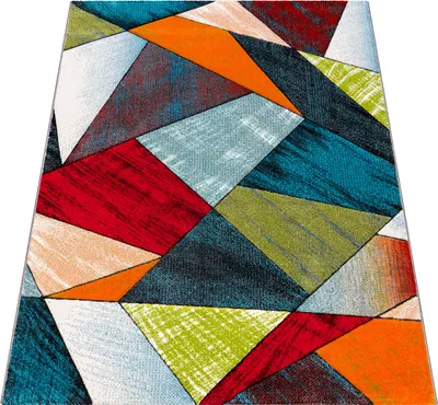 Immagine prodotto di Tappeto soggiorno camera bambini pelo corto motivo geometrico moderno effetto 3D dimensioni 80x300 cm