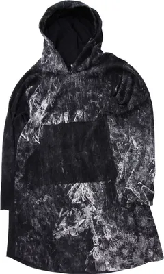 Produktbild von Sweatkleid - Used Look - Asymmetrisch - Stonewashed - schwarz