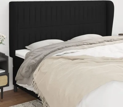 Produktbild von Kopfteil mit Ohren Schwarz 183x23x118/128 cm Stoff , Kopfteile Design 2024