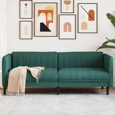 Produktbild von Design Sofa 3-Sitzer Dunkelgrün Stoff, Schlafsofas 2024 Neu