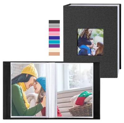 Productafbeelding van Fotoalbum - Geschikt voor 100 foto's in het formaat 10x15 cm - Insteekalbum voor portretfoto's - 2 stuks - Zwart