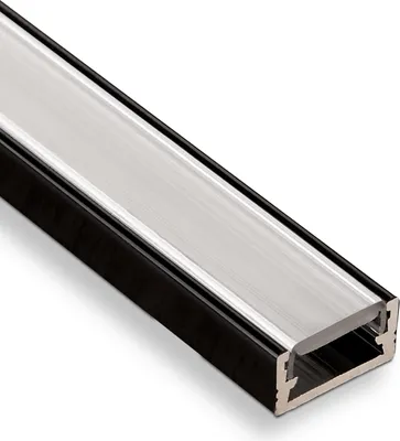 Produktbild von 5 Stück LED Profil-11 Schwarz Aufbauprofil 2000 x 14 x 7 mm mit opaler Abdeckung