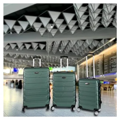 Produktbild von Trolley Koffer Reisekoffer 3er Kofferset Hartschalenkoffer Grün Größe S,M,L