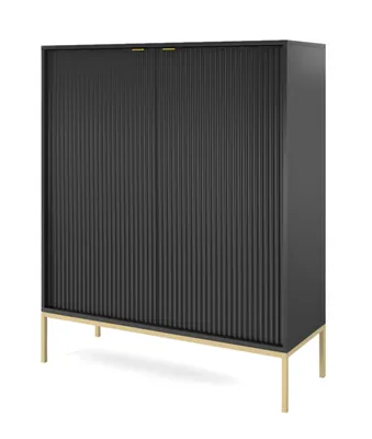 Produktbild von AX LIVING Modern Kommode Eternas K104 mit Lamellenfront 104 cm breite, Schwarz