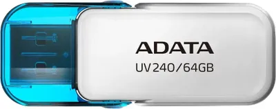 Obrázok produktu pre ADATA UV240, 64 GB, USB Typ-A, 2.0, Čiapky, 7 g, Modrá, Biela