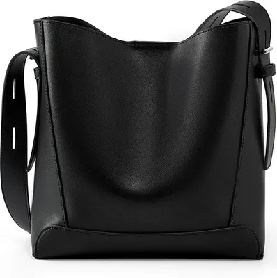 Obrázek produktu pro INF Dámská kožená kabelka typu bucket, crossbody kabelka na rameno s velkou kapacitou Černá