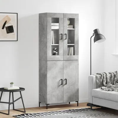 Produktbild von vidaXL Highboard Betongrau 69,5x34x180 cm Holzwerkstoff