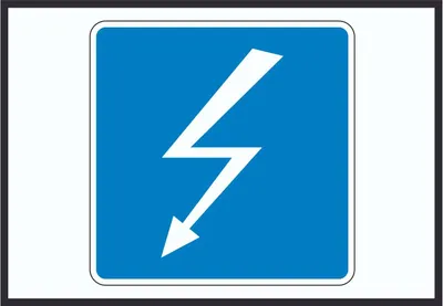 Produktbild von Hochspannungsleitung Kreuzt Symbol A3 Rückseite selbstklebend