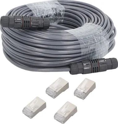 Obrázek produktu pro Prodlužovací kabel, vodotěsný, podpora vysokorychlostního přenosu dat, šedý