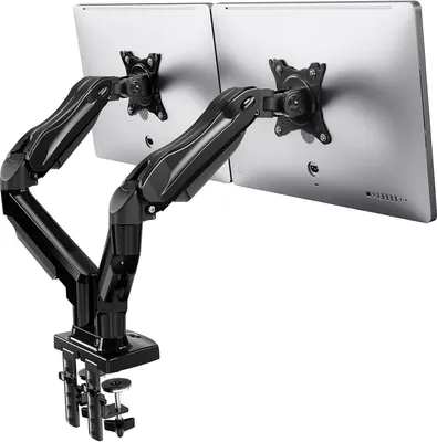 Produktbild von HUANUO Monitor Halterung 2 Monitore 13-30 Zoll Bildschirme Gasfeder Doppelhalterung Schwarz