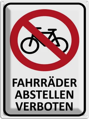 Obrázok produktu pre vianmo Plechový nápis 40x30 cm Fahrräder abstellen verboten