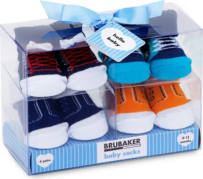 Produktbild von BRUBAKER 4 Paar Babysocken Jungen 0-12 Monate - Fun Sneaker