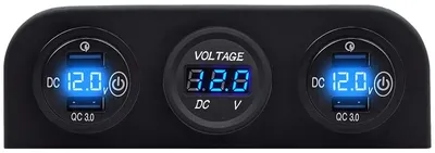 Produktbild von ProRide 12V USB-Autolader 4 Ports QC3.0 P19776 mit Voltmeter