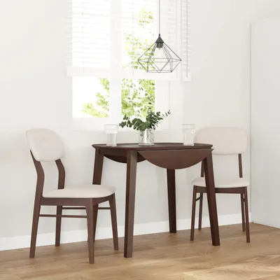 Produktbild von CLORIS Esszimmerstühle mit Kissen 2 Stk. Braun Massivholz Gummibaum 4102523