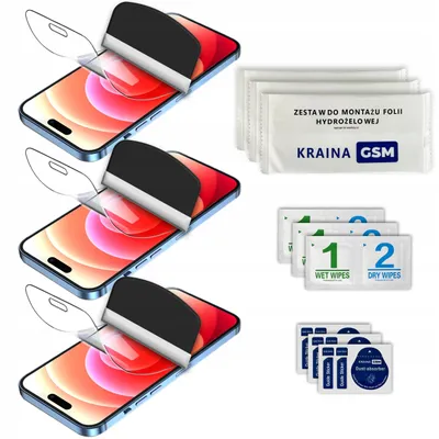 Zdjęcie produktu dla 3X Folia Ochronna Hydrożelowa 3D Do Iphone 18 Pro 3 Sztuki
