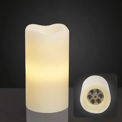 Produktbild von LED-Wachskerze mit Sternenprojektion, batteriebetrieben mit Timer